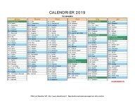 calendrier 2019 complet
