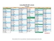 calendrier 2020 complet