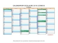 calendrier scolaire 2016 zone B