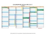 calendrier scolaire 2017