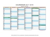 calendrier juillet 2017 à juin 2018 vierge