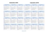 Calendrier 2018 2019 Paysage en JPEG Image